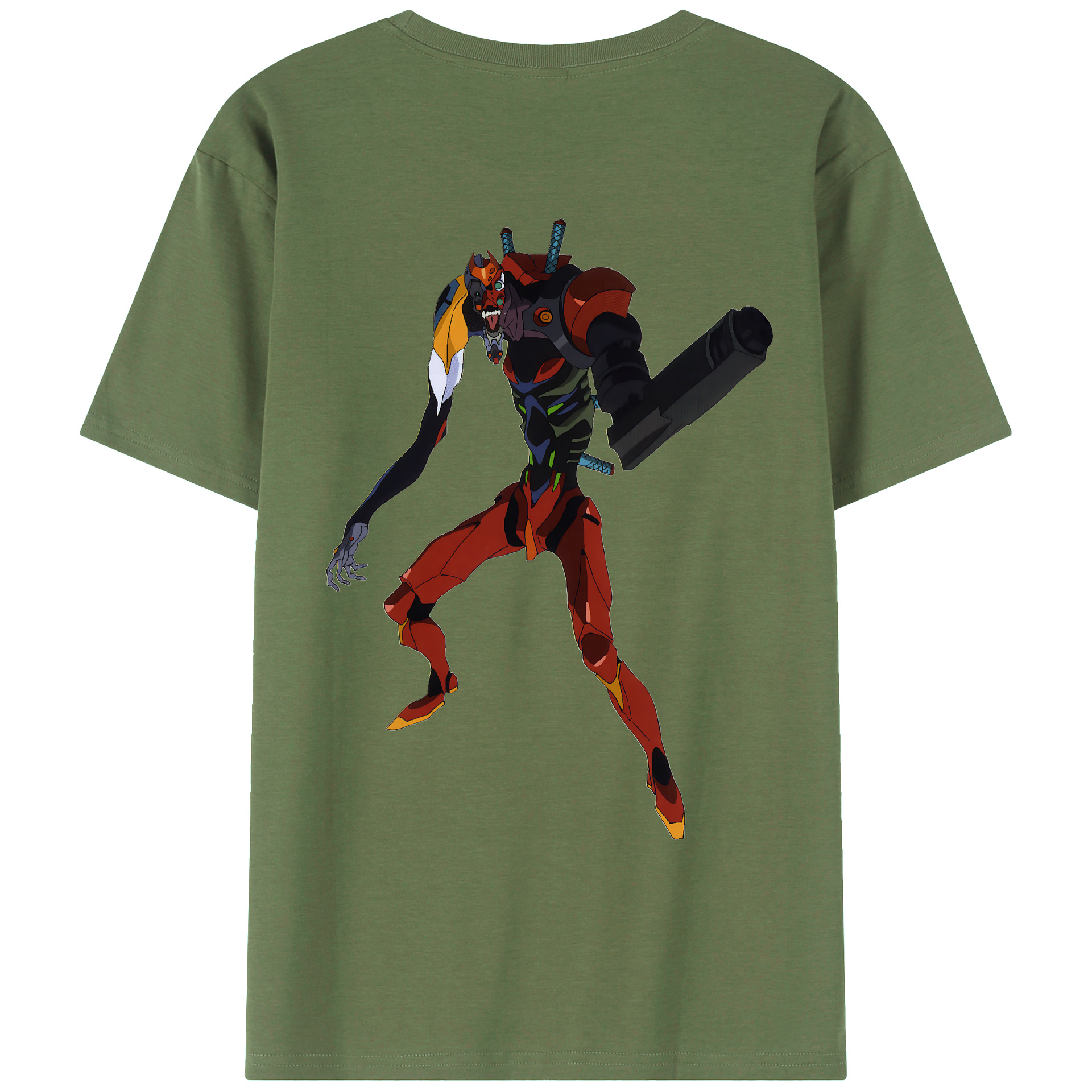 （画像用） EVA 新世紀エヴァンゲリオン 綿100％ メンズ半袖Tシャツ（バックプリント） 通気性